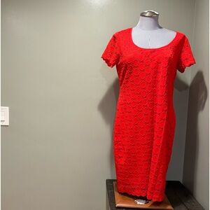 Ronni Nicole Short Sleeve Red Dress.  Size 12